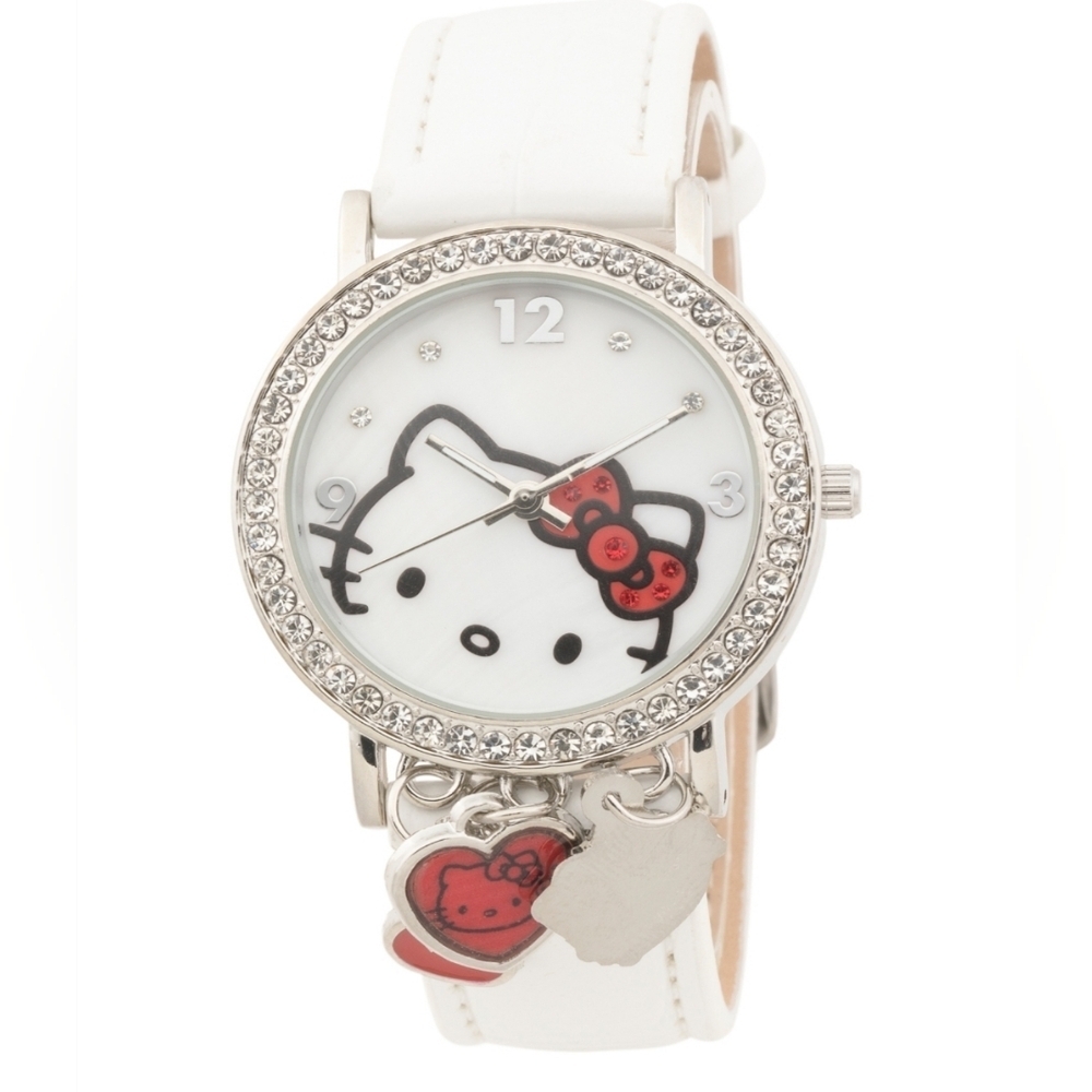 🤍▪️Hello kitty▪️ womens leather strap white watch by Sanrio⌚️ watch
